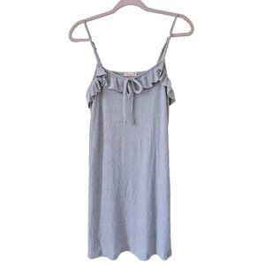 Anthropologie Maronie  Sundress Womens M Gray Ruffled Top Spaghetti Straps Short